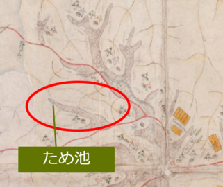 江戸時代の絵図に描かれたため池