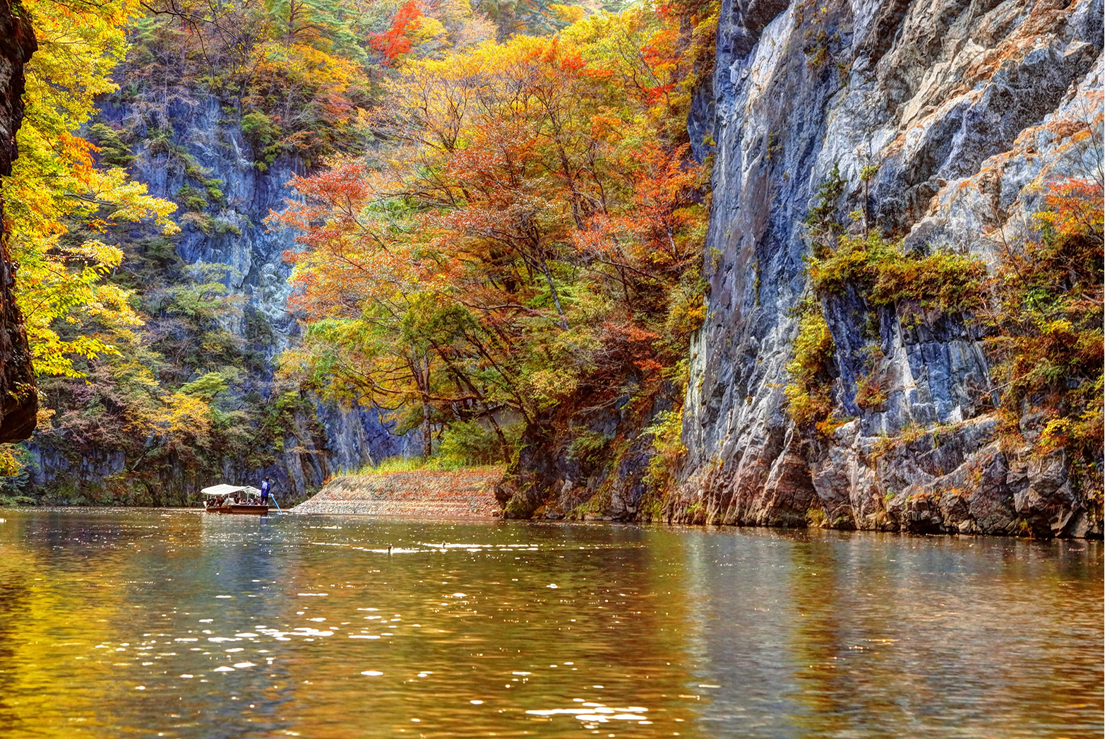 写真：秋の猊鼻渓