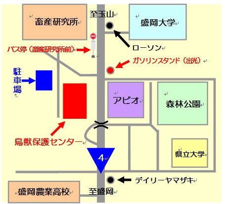 岩手県鳥獣保護センターの地図