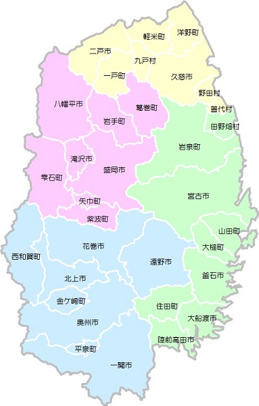 地图:县内各个市町村 