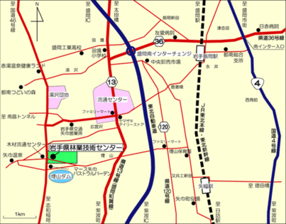 岩手県林業技術センター周辺地図