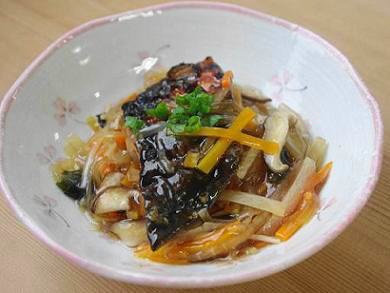 焼鯖の生姜風味あんかけの盛り付け写真