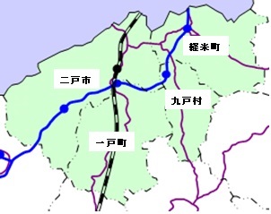 二戸管内市町村地図