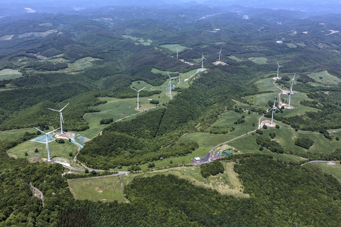 風力発電所の写真