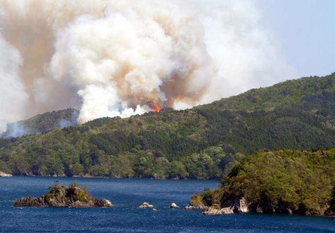 平成29年釜石市で発生した山火事