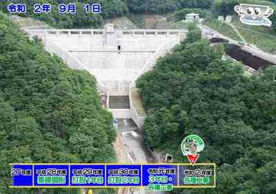 ドローンで見る簗川ダム建設工事 令和元年9月3日