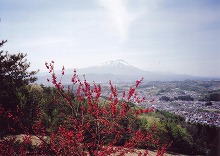 盛岡市の岩山から見る岩手山の景観