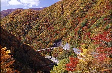 釜石市仙人峠頂上駐車場から見る仙人峠の景観