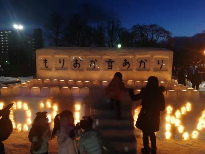 雪明かりの様子