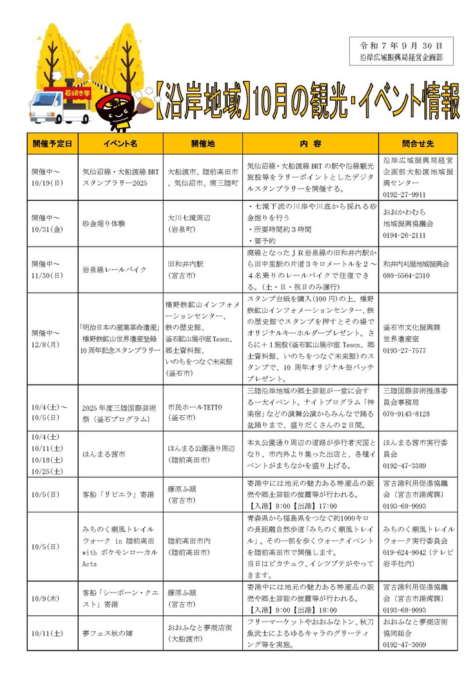 観光イベント情報ページ1