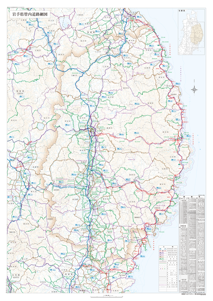イラスト：岩手県管内道路網図