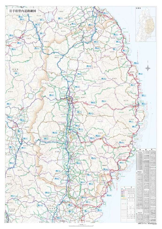 イラスト：岩手県管内道路網図