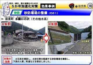 砂防堰堤の整備(岩泉町 本銅口の沢)