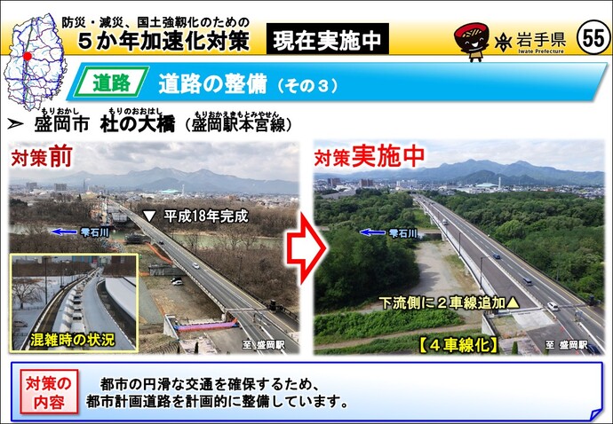 盛岡市 杜の大橋（盛岡駅本宮線）