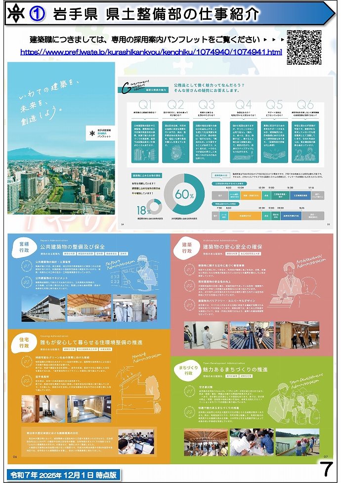 岩手県県土整備部 技術系職員募集ガイドブック【建築】7ページ