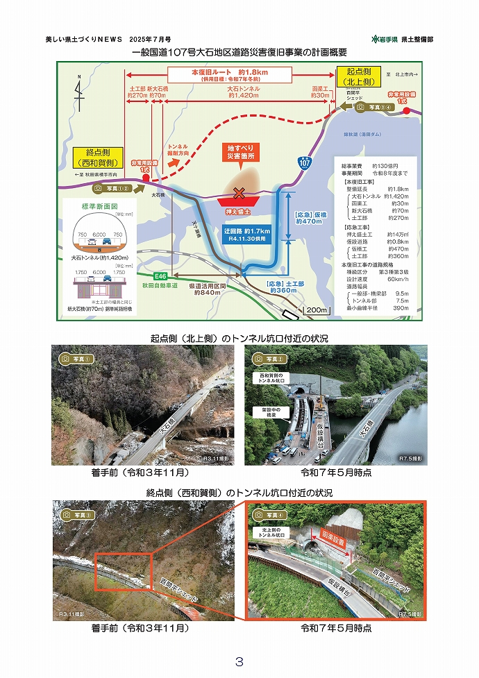 国道107号 大石トンネルが貫通！ …北上土木
