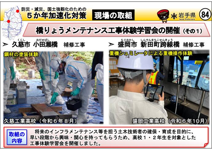 【令和7年7月4日掲載】岩手県内の5か年加速化対策の取組事例を紹介します！～久慈市 小田瀬橋・盛岡市 新田町跨線橋