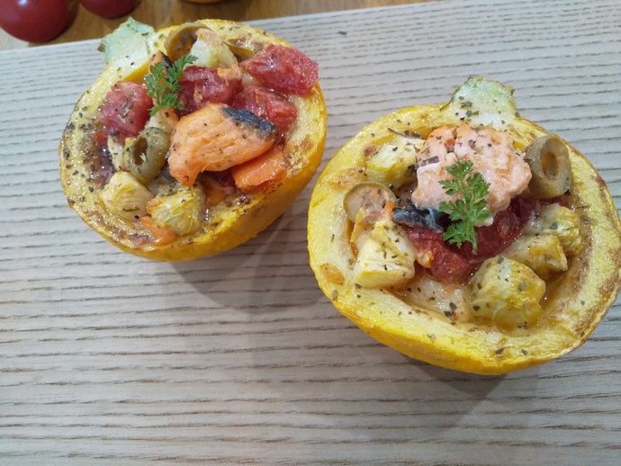 鮭とズッキーニのスカルポーネ