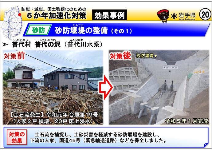 【令和7年6月27日掲載】岩手県内の5か年加速化対策の効果事例を紹介します！～普代村 普代の沢