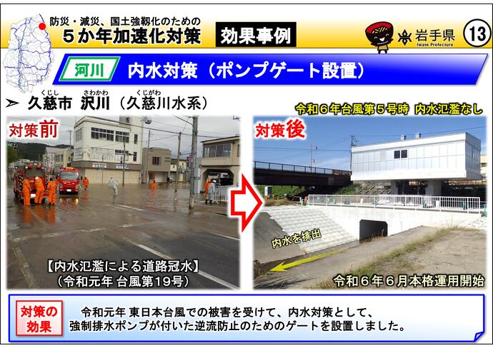 【令和7年10月10日掲載】岩手県内の5か年加速化対策の効果事例を紹介します!~久慈市 沢川