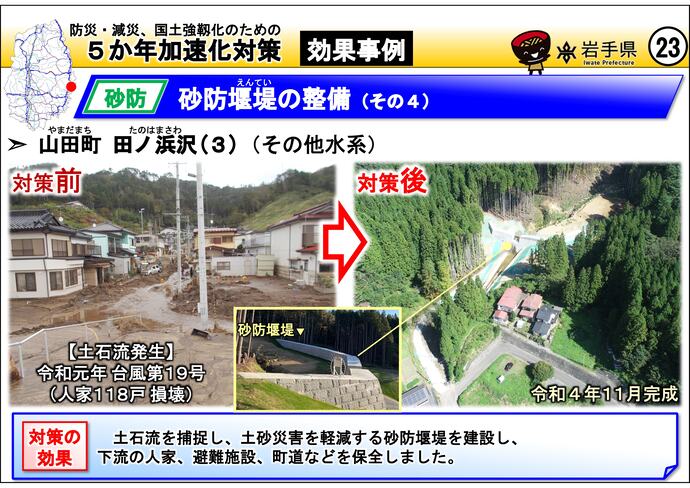 【令和7年7月28日掲載】岩手県内の5か年加速化対策の効果事例を紹介します！～山田町 田ノ浜沢(3)