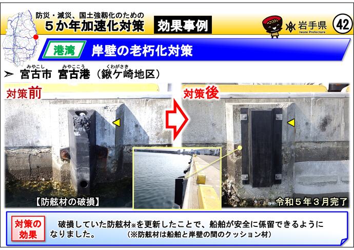 【令和7年8月8日掲載】岩手県内の5か年加速化対策の効果事例を紹介します！～宮古市 宮古港