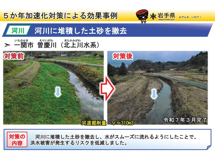 【令和7年10月21日掲載】岩手県内の河道掘削(河川の土砂撤去・浚渫)の事例を紹介します!~一関市 曽慶川(北上川水系)
