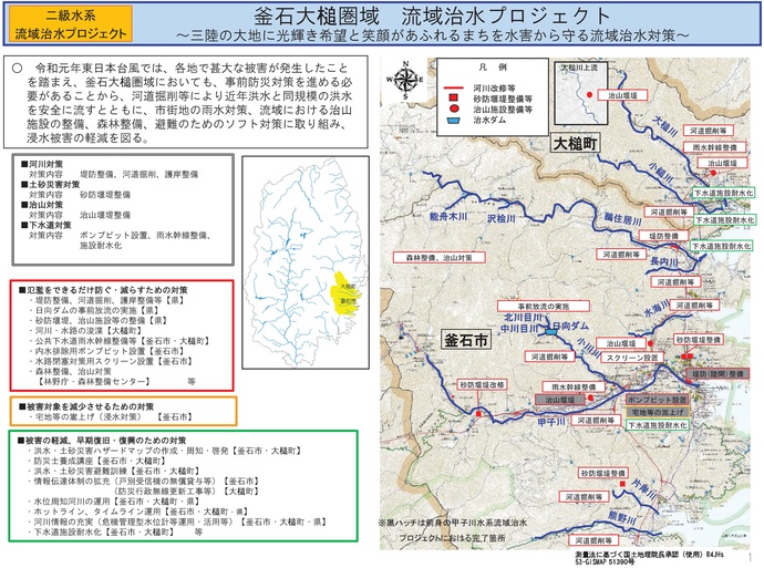 【令和7年10月3日掲載】岩手県内の流域治水プロジェクトを紹介します！～「釜石大槌圏域流域治水プロジェクト」