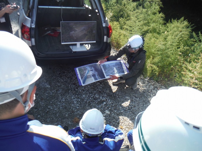 ドローンを使った砂防施設見学