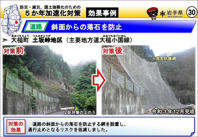 【令和8年2月10日掲載】岩手の県土強靱化に向けて、道路斜面からの落石を防止する事業を実施しています！