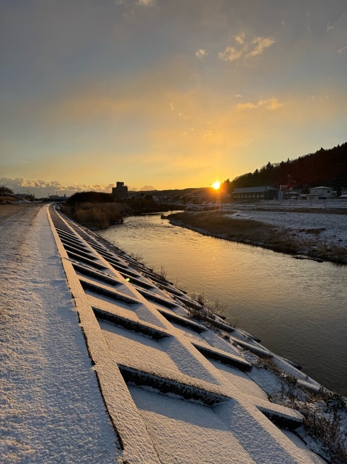久慈川沿いの朝散歩