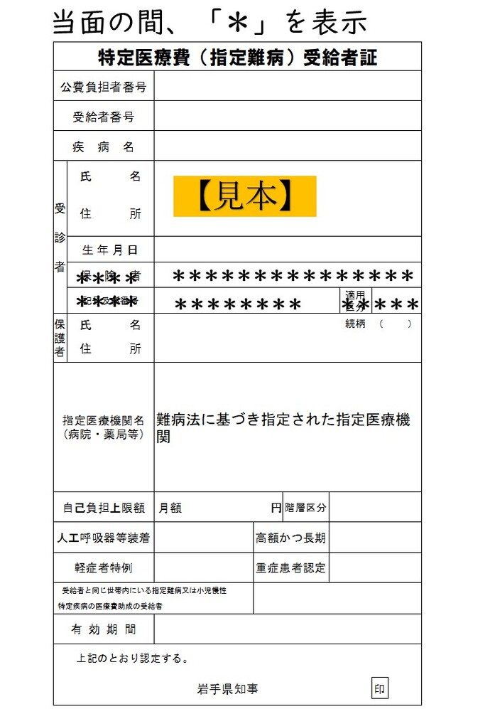 改正前　受給者証の修正