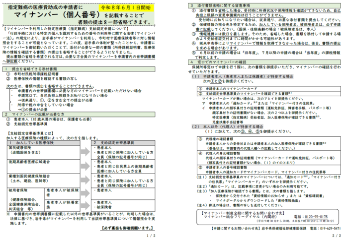 マイナンバー情報連携による書類の省略の案内