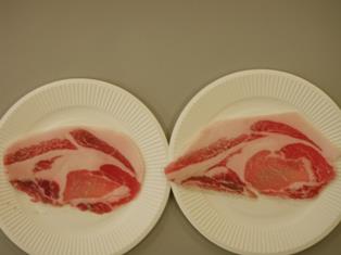 食べ比べした豚肉の写真