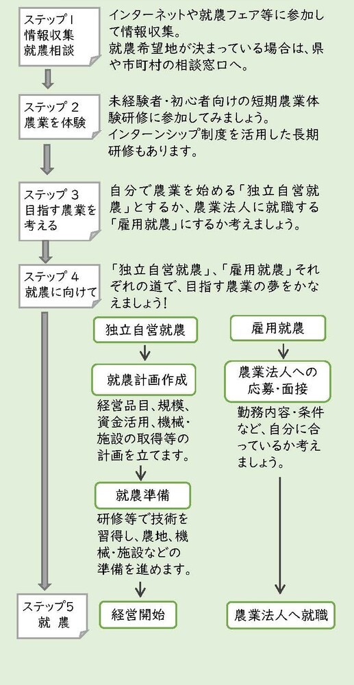 就農へのステップ