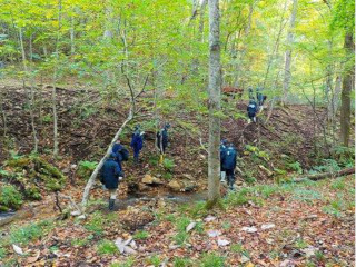 急な傾斜がある放牧地の写真