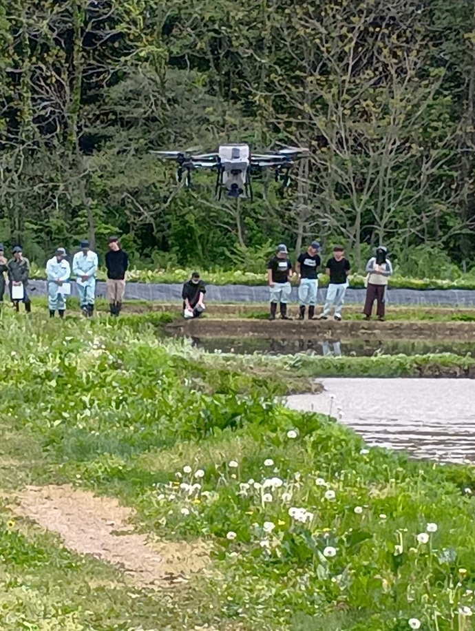 ドローン作業見学