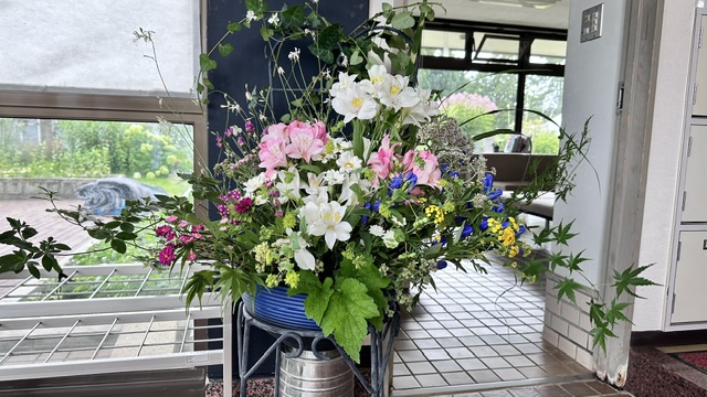 管理棟の花